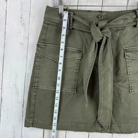 NWT Rails Olive Green Nola Military Utility Skirt Cotton Canvas Belt Size Medium - Picture 15 of 16